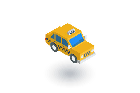 Yellow taxi car isometric flat icon. 3d vector colorful illustration.のイラスト素材