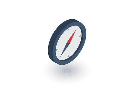 Compass, navigation isometric flat icon. 3d vector colorful illustration. Pictogram isolated on white backgroundのイラスト素材