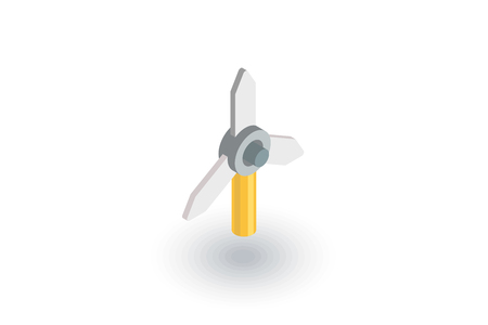 windmill energy isometric flat icon. 3d vector colorful illustration. Pictogram isolated on white backgroundのイラスト素材