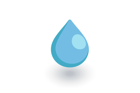 Water drop isometric flat icon. 3d vector colorful illustration.のイラスト素材