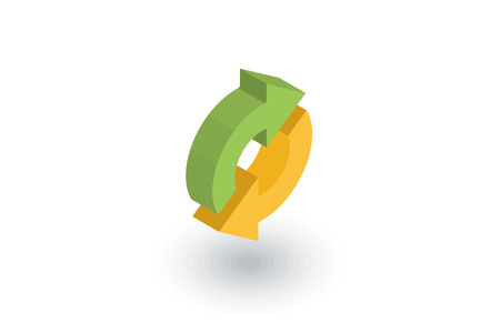 Refresh Arrows, sync, exchange isometric flat icon.のイラスト素材