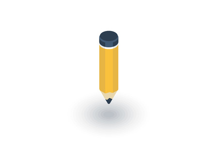 Pencil isometric flat icon.のイラスト素材