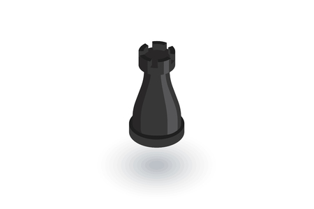 Chess black, strategy isometric flat icon.のイラスト素材