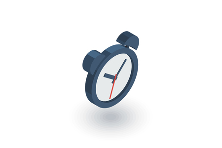 Alarm clock isometric flat icon.のイラスト素材