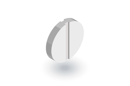 Round white pill isometric flat icon.のイラスト素材