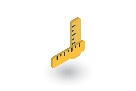Ruler isometric flat icon.のイラスト素材