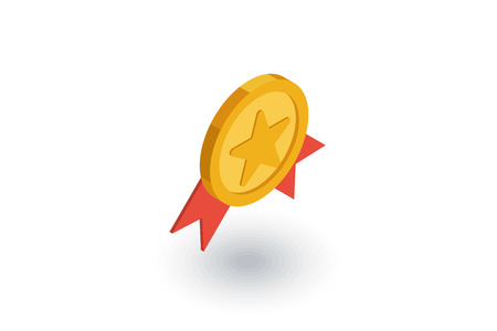Medal, award isometric flat icon.のイラスト素材