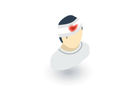 Patient, injury isometric flat icon.のイラスト素材
