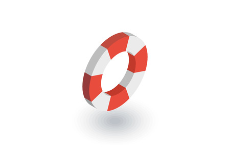 Lifebuoy isometric flat icon.のイラスト素材