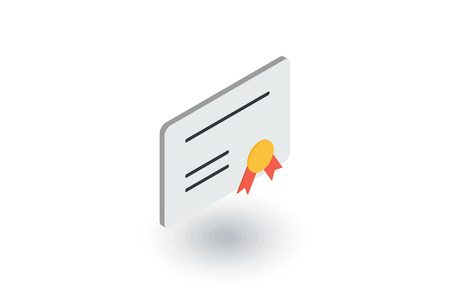 Diploma of honor isometric flat icon.のイラスト素材