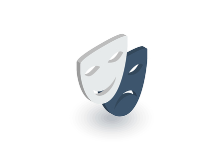 Theater mask isometric flat icon.のイラスト素材