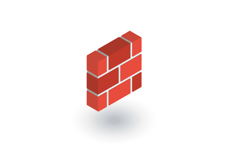 Brick wall isometric flat icon.のイラスト素材