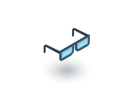 Glasses isometric flat icon.のイラスト素材