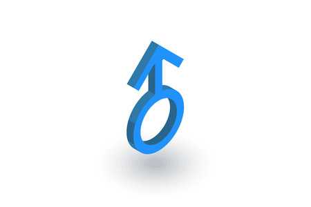 Man symbol isometric flat icon.のイラスト素材