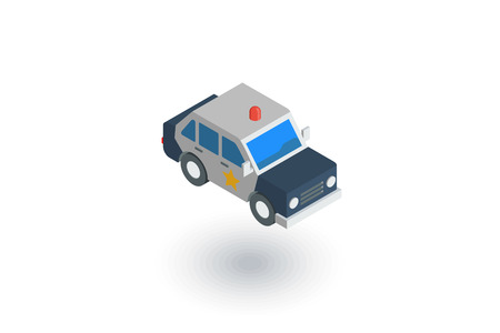 Police car isometric flat icon.のイラスト素材