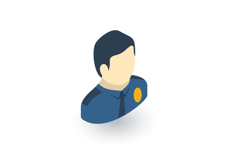 Avatar police officer isometric flat icon.のイラスト素材