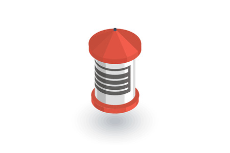 Poster stand pillar for outdoor advertising isometric flat icon.のイラスト素材
