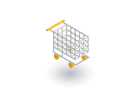 Shopping cart isometric flat icon.のイラスト素材