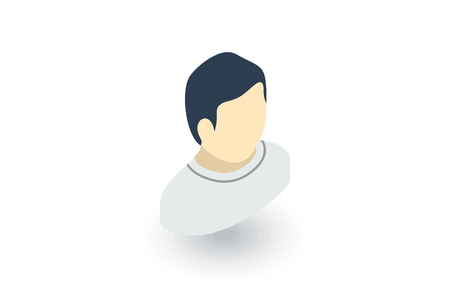 Avatar, man isometric flat icon. 3d vector colorful illustration. Pictogram isolated on white backgroundのイラスト素材