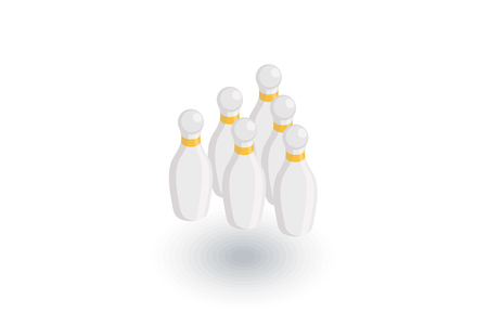 Bowling Skittles isometric flat icon. 3d vector colorful illustration. Pictogram isolated on white backgroundのイラスト素材