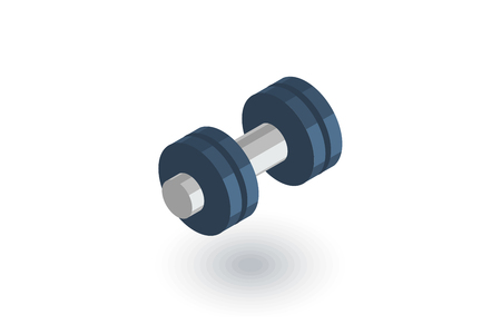 dumbbell, sport, gym isometric flat icon. 3d vector colorful illustration. Pictogram isolated on white backgroundのイラスト素材