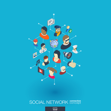 Society integrated 3d web icons.のイラスト素材