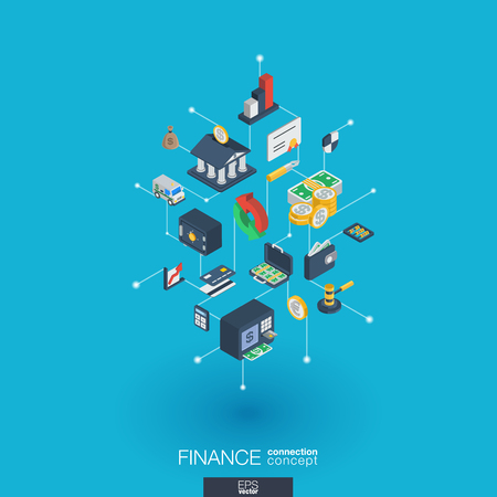 Finance integrated 3d web icons.のイラスト素材