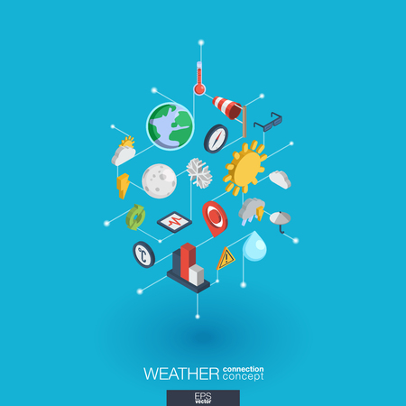 Weather forecast integrated 3d web icons.のイラスト素材