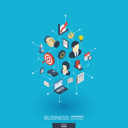Business integrated 3d web icons.のイラスト素材
