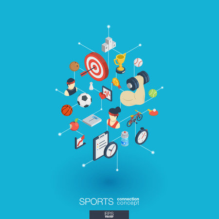 Sport integrated 3d web icons.のイラスト素材