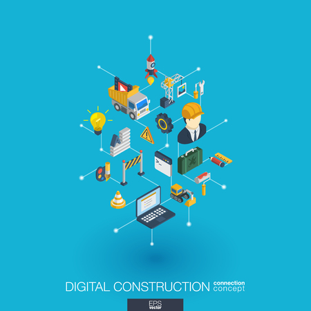 Website under construction integrated 3d web icons.のイラスト素材