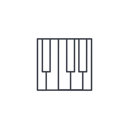 Piano keys thin line icon. Linear vector illustration. Pictogram isolated on white backgroundのイラスト素材