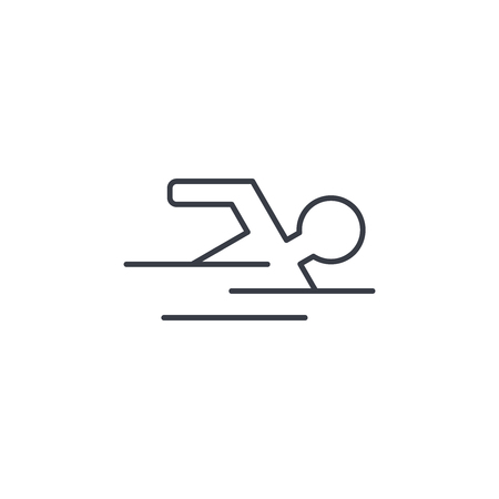 swimming pool, swimmer, sport thin line icon. Linear vector illustration. Pictogram isolated on white backgroundのイラスト素材