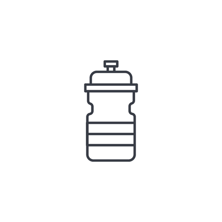 Sport water bottle thin line icon. Linear vector illustration. Pictogram isolated on white backgroundのイラスト素材