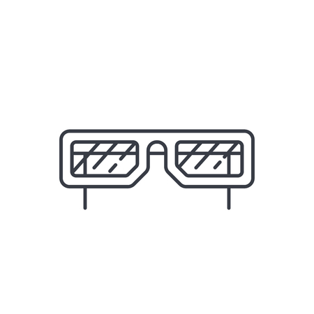 Sun glasses thin line icon. Linear vector illustration. Pictogram isolated on white backgroundのイラスト素材