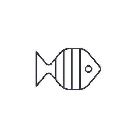 aquarium fish, goldfish thin line icon. Linear vector illustration. Pictogram isolated on white backgroundのイラスト素材