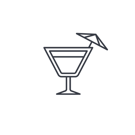 wine or cocktail glass icon thin line icon. Linear vector illustration. Pictogram isolated on white backgroundのイラスト素材
