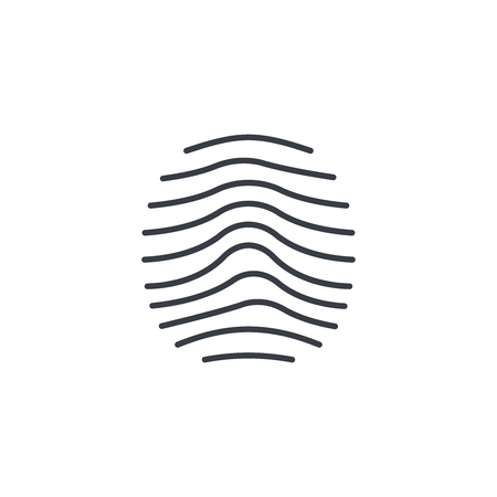 biometric thumbprint, finger scan, id secure thin line icon. Linear vector illustration. Pictogram isolated on white backgroundのイラスト素材