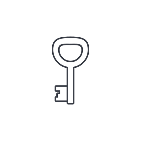 key thin line icon. Linear vector illustration. Pictogram isolated on white backgroundのイラスト素材