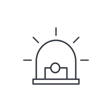 alarm signal, alert, warning siren thin line icon. Linear vector illustration. Pictogram isolated on white backgroundのイラスト素材