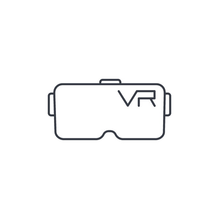 VR glasses, goggles, virtual reality 360 thin line icon. Linear vector illustration. Pictogram isolated on white backgroundのイラスト素材