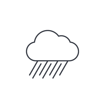 rain cloud, storm weather thin line icon. Linear vector illustration. Pictogram isolated on white backgroundのイラスト素材