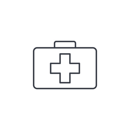 medicine chest thin line icon. Linear vector illustration. Pictogram isolated on white backgroundのイラスト素材