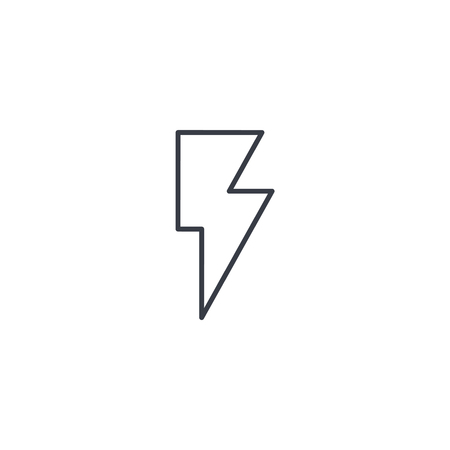Lightning, electricity thin line icon. Linear vector illustration. Pictogram isolated on white backgroundのイラスト素材