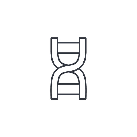 DNA, science genetic, molecule, biology thin line icon. Linear vector illustration. Pictogram isolated on white backgroundのイラスト素材