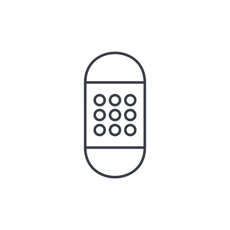 Medical adhesive bandage thin line icon. Linear vector illustration. Pictogram isolated on white backgroundのイラスト素材