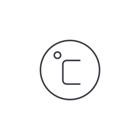 degree Celsius thin line icon. Linear vector illustration. Pictogram isolated on white backgroundのイラスト素材