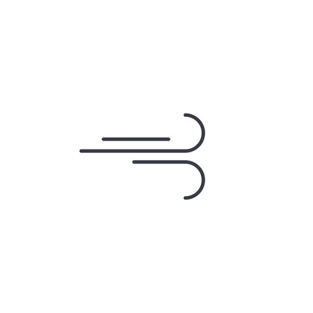 wind curve, windy weather thin line icon. Linear vector illustration. Pictogram isolated on white backgroundfogのイラスト素材