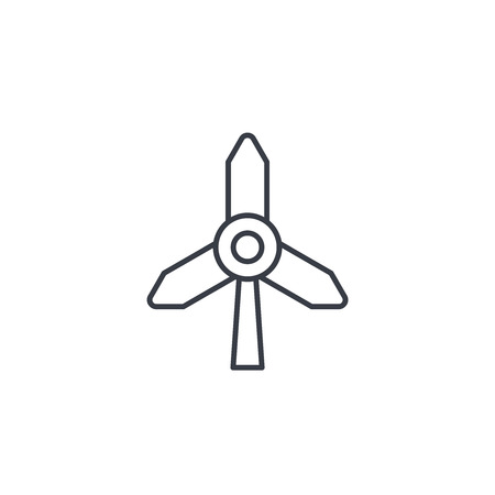 windmill energy thin line icon. Linear vector illustration. Pictogram isolated on white backgroundのイラスト素材