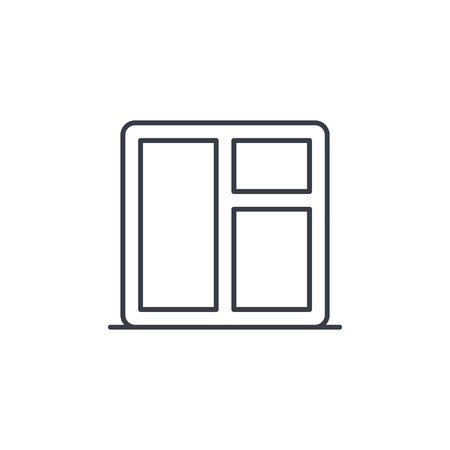 window whith sill thin line icon. Linear vector illustration. Pictogram isolated on white backgroundのイラスト素材